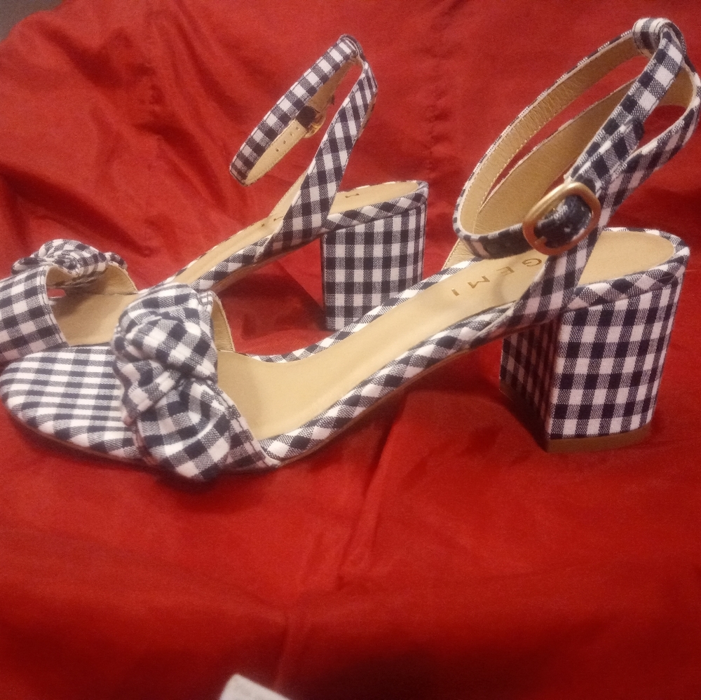 M.Gemi The Risata Womens Shoes Navy Gingham 38.5